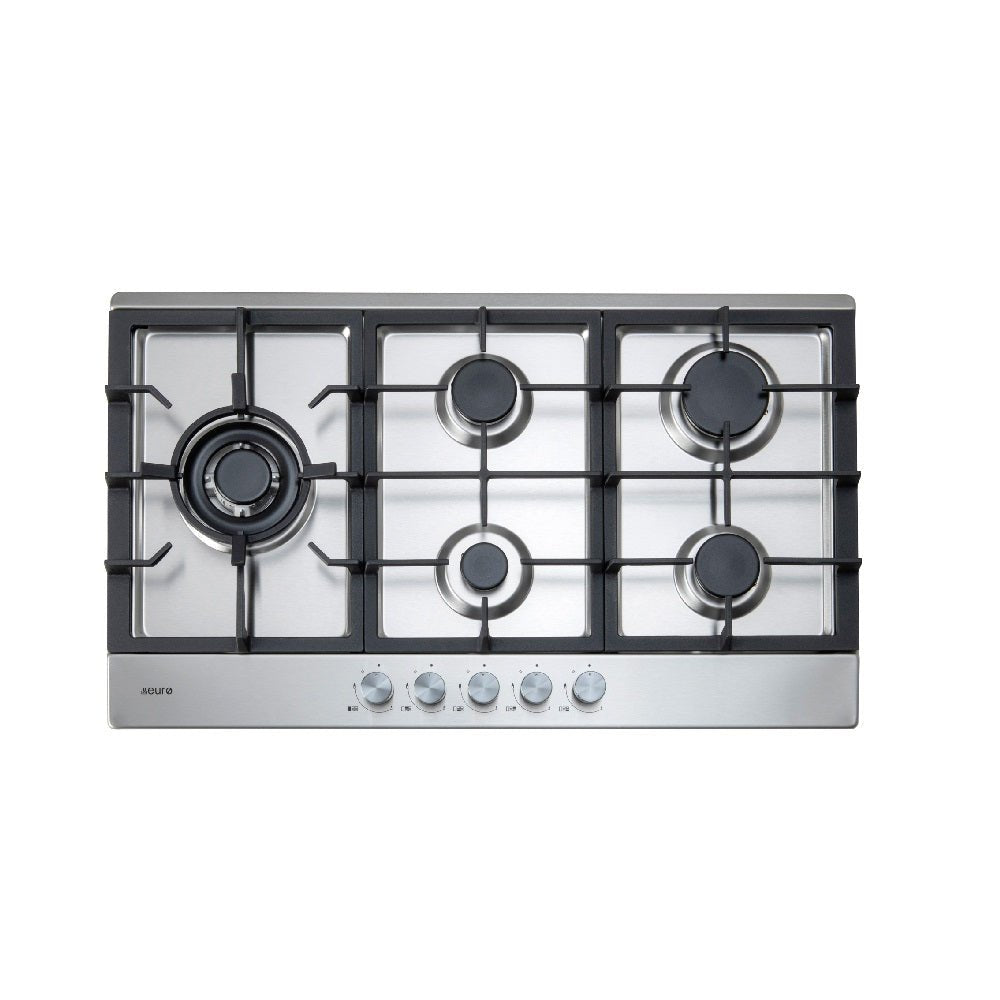 Euro Cooktop 900mm Gas Stainless Steel ECT90G5X - Hera BathwareStainless Steel