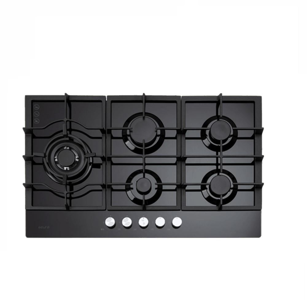 Euro Cooktop (Gas) 900mm Black Glass ECT900GBK2 - Hera BathwareBlack