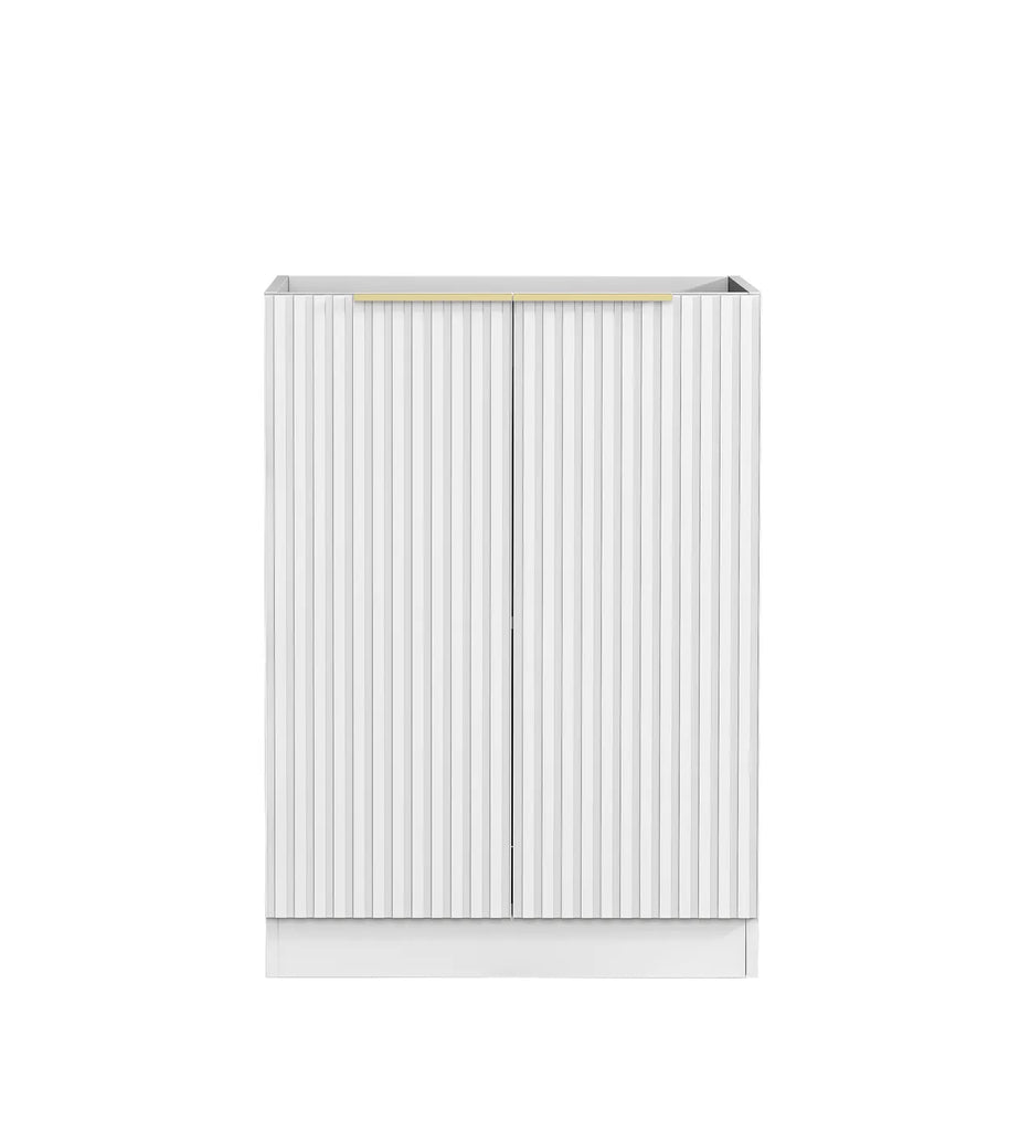 Noosa Matte White Fluted Laundry Cabinet