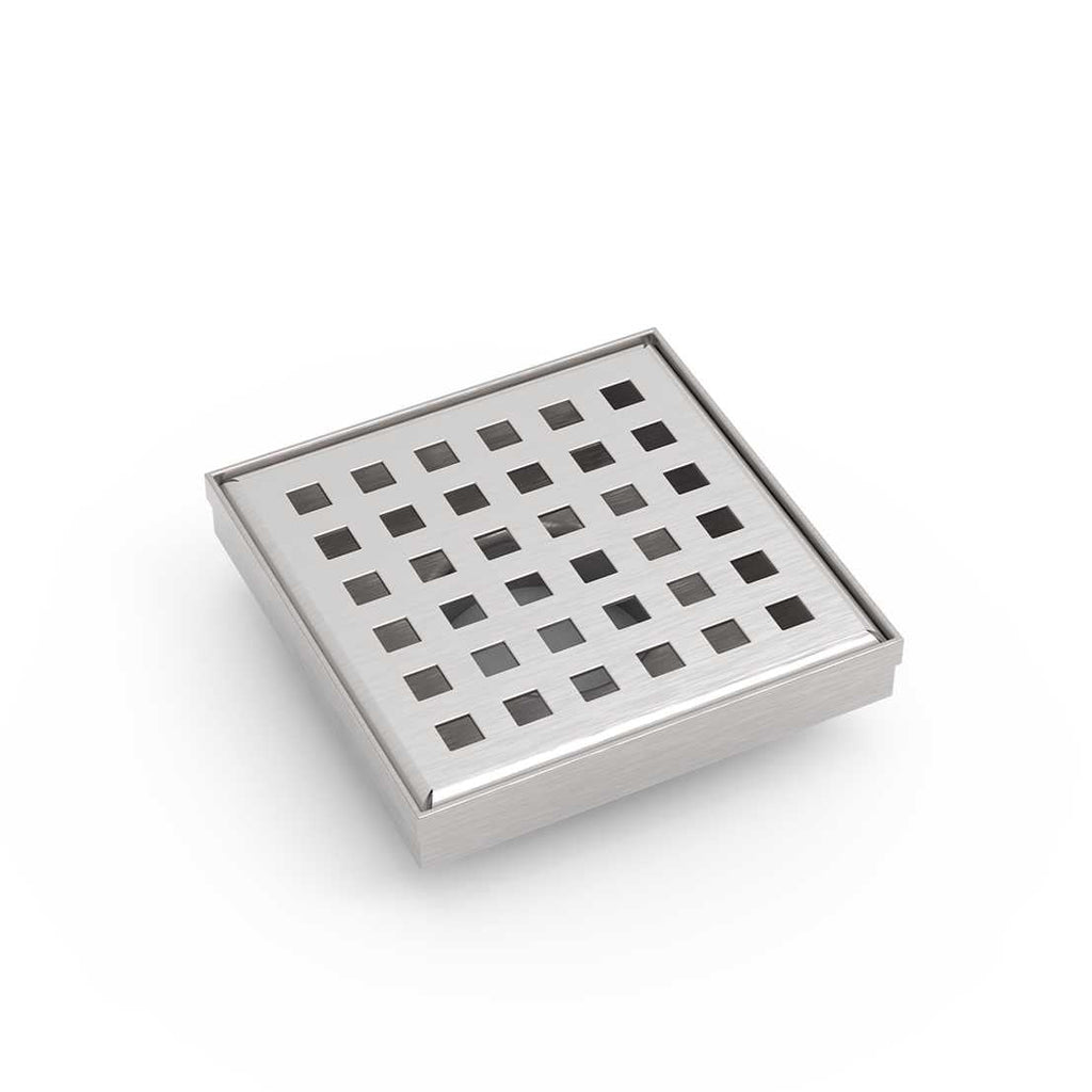 Floor Drain Builders 100mm - Square Style - Hera BathwareStainless Steel