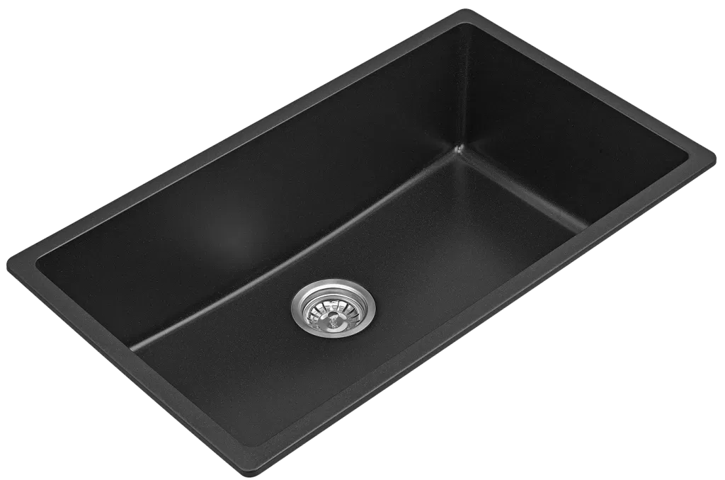 Fomos Granite Kitchen Sinks 790x460mm | Bella Vista - Hera Bathware X Bella Vista SNK - 7946DBL - BLK | 790x460mm Double BowlBlack Granite
