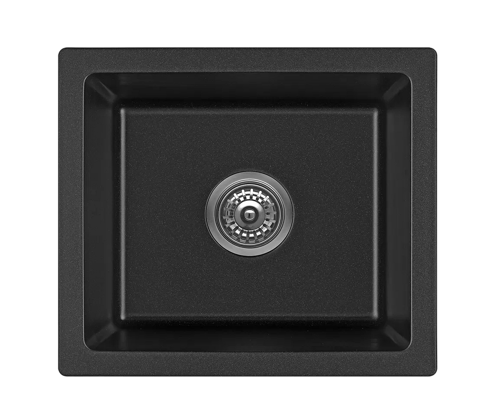 Fomos Granite Kitchen Sinks Single Bowl | Bella Vista - Hera Bathware X Bella Vista SNK - 4641 - BLK | 410x460mmBlack Granite