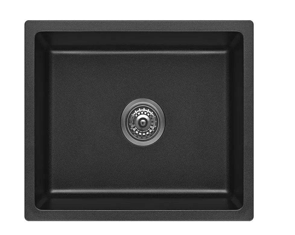 Fomos Granite Kitchen Sinks Single Bowl | Bella Vista - Hera Bathware X Bella Vista SNK - 5545 - BLK | 550x450mmBlack Granite