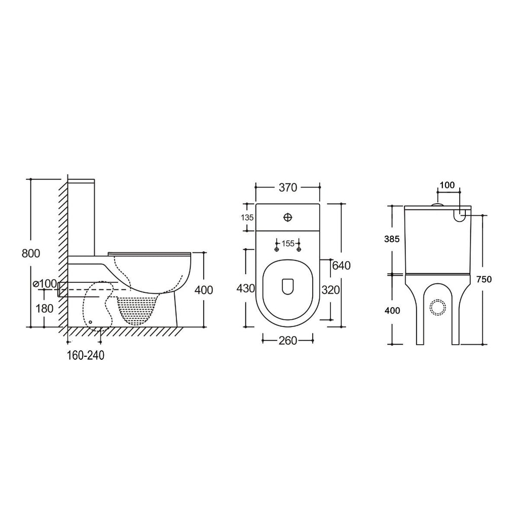 Galway Rimless Back To Wall Toilet Suite Soft Close Seat - Hera Bathware