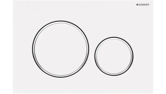 Geberit Sigma 20 Dual - flush Matt White Button with White Trim - Hera Bathware