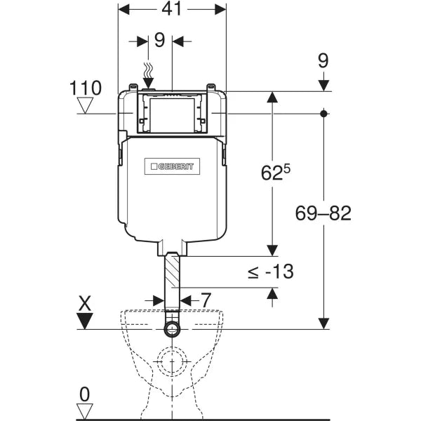 Geberit Sigma8 Concealed Cistern (FOR FLOOR PAN) | Made in Germany - Hera Bathware