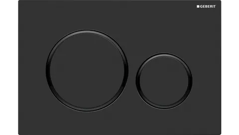 Geberit Sigma8 Dual - flush Selection - Hera BathwareRound SIGMA20 Matte Black with Gloss Black Trim