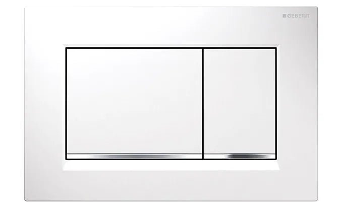 Geberit Sigma8 Dual - flush Selection - Hera BathwareSquare Square ABS White Button