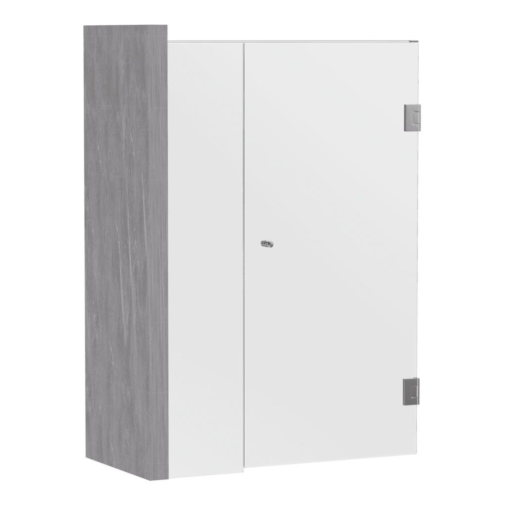 Gem Series (A) Fully Frameless Shower Screen (Door hinges on wall) Front Glass - Hera Bathware778 - 1000mmChrome