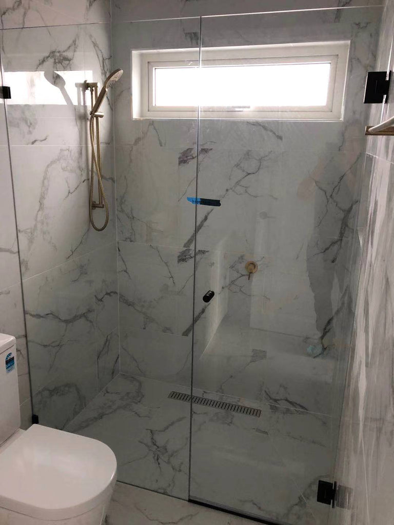 Gem Series (A) Fully Frameless Shower Screen (Door hinges on wall) Front Glass - Hera Bathware778 - 1000mmChrome