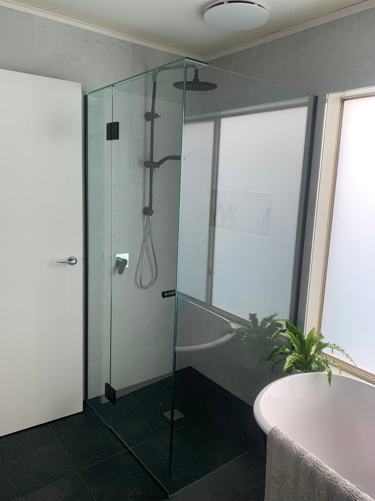 Gem Series (C) Fully Frameless Shower Screen (Door hinged to Fixed Glass) Front Glass - Hera Bathware745 - 1000mmChrome