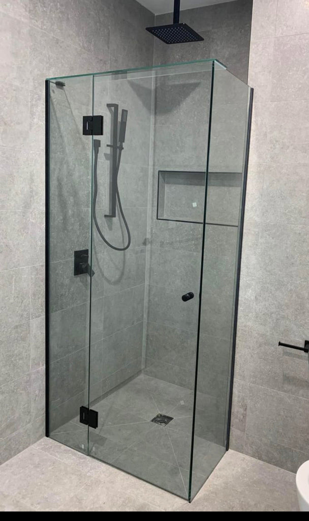 Gem Series (C) Fully Frameless Shower Screen (Door hinged to Fixed Glass) Front Glass - Hera Bathware745 - 1000mmChrome