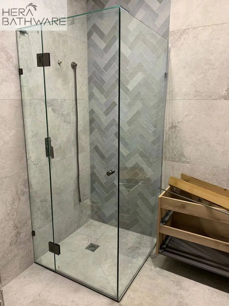 Gem Series (C) Fully Frameless Shower Screen Standard Front & Return set - Hera Bathware900 x 900mmChrome
