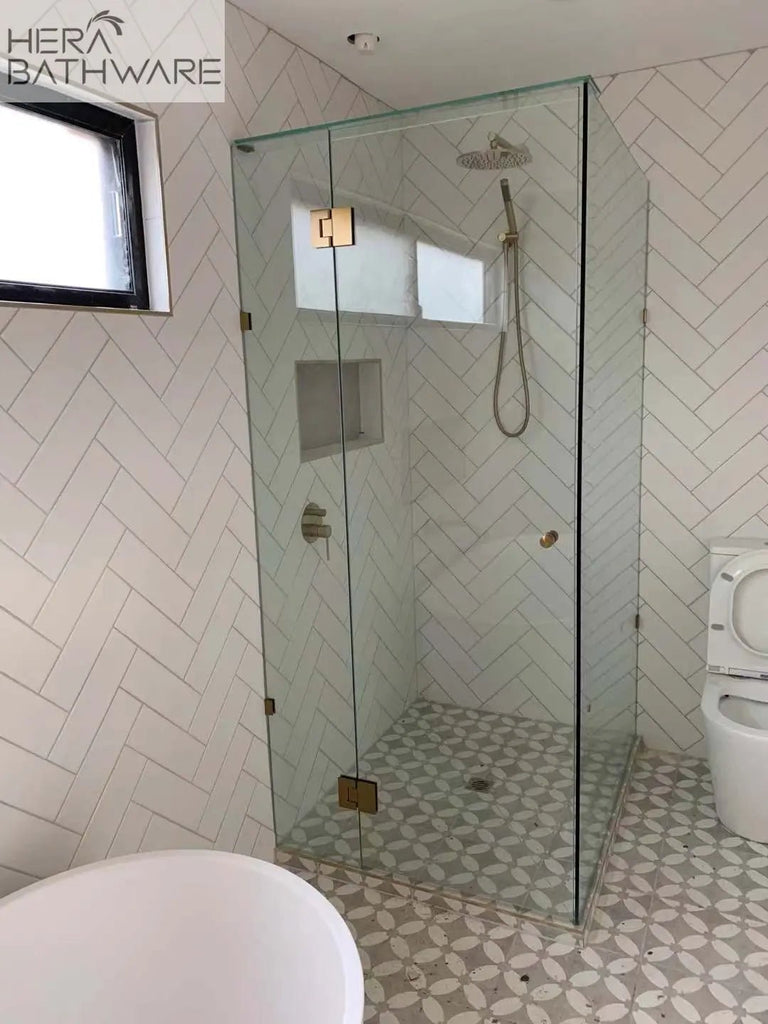 Gem Series (C) Fully Frameless Shower Screen Standard Front & Return set - Hera Bathware900 x 900mmChrome