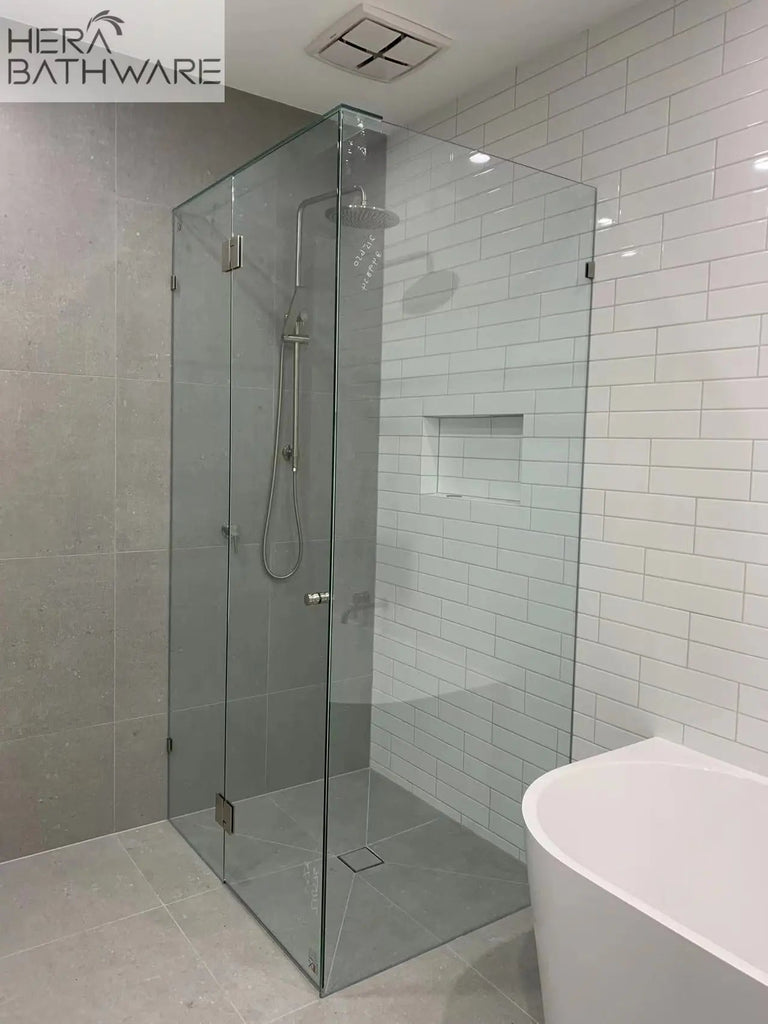Gem Series (C) Fully Frameless Shower Screen Standard Front & Return set - Hera Bathware900 x 900mmChrome