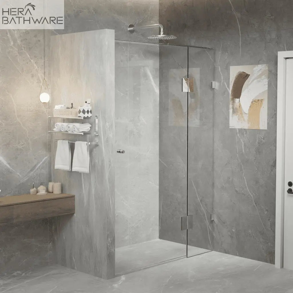 Gem Series (C) Fully Frameless Shower Screen Standard Front & Return set - Hera Bathware900 x 900mmChrome