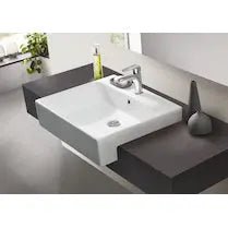 Gemelli Rectangular Semi - inset Basin - Hera BathwareGloss WhiteTap Hole