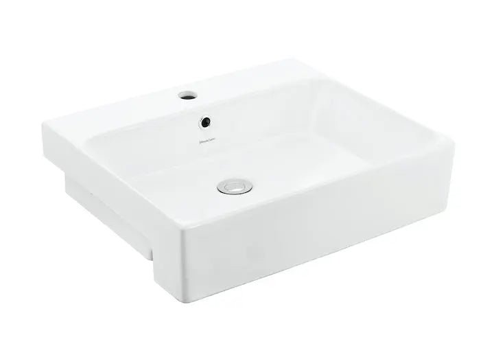 Gemelli Rectangular Semi - inset Basin - Hera BathwareGloss WhiteTap Hole