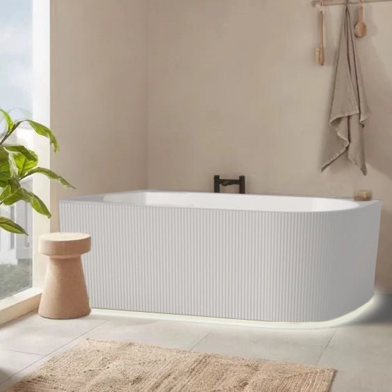 Genova Left Corner Bathtub - Hera Bathware1500mmGloss White