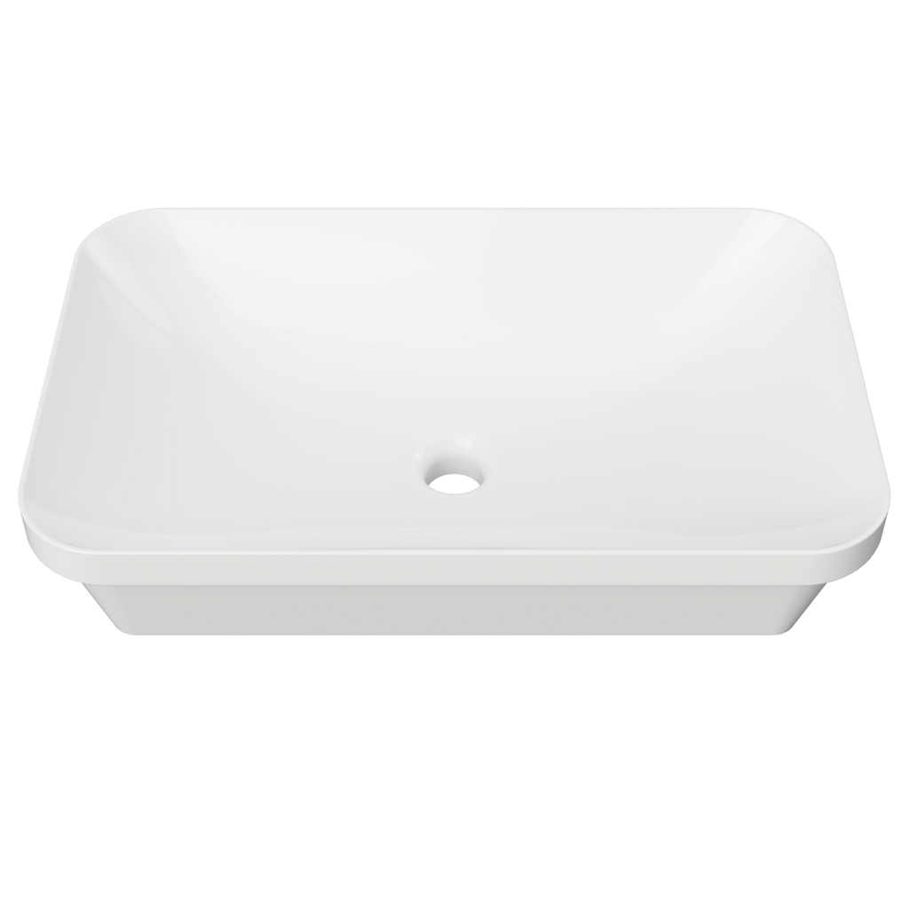George Inset White Ceramic Basin 600mm - Hera BathwareGloss White