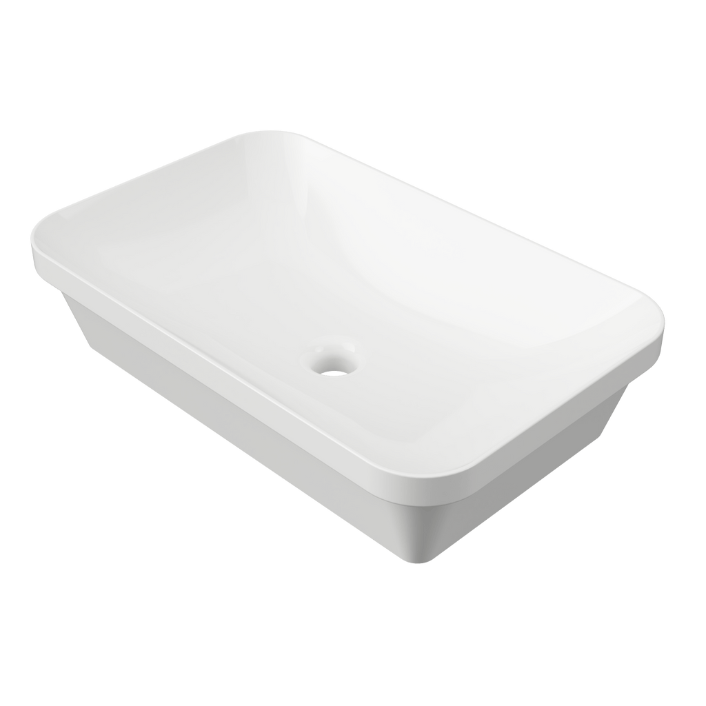 George Inset White Ceramic Basin 600mm - Hera BathwareGloss White