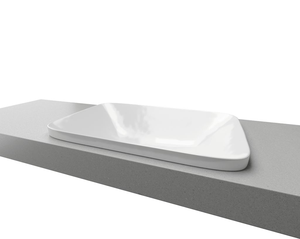 George Inset White Ceramic Basin 600mm - Hera BathwareMatte White