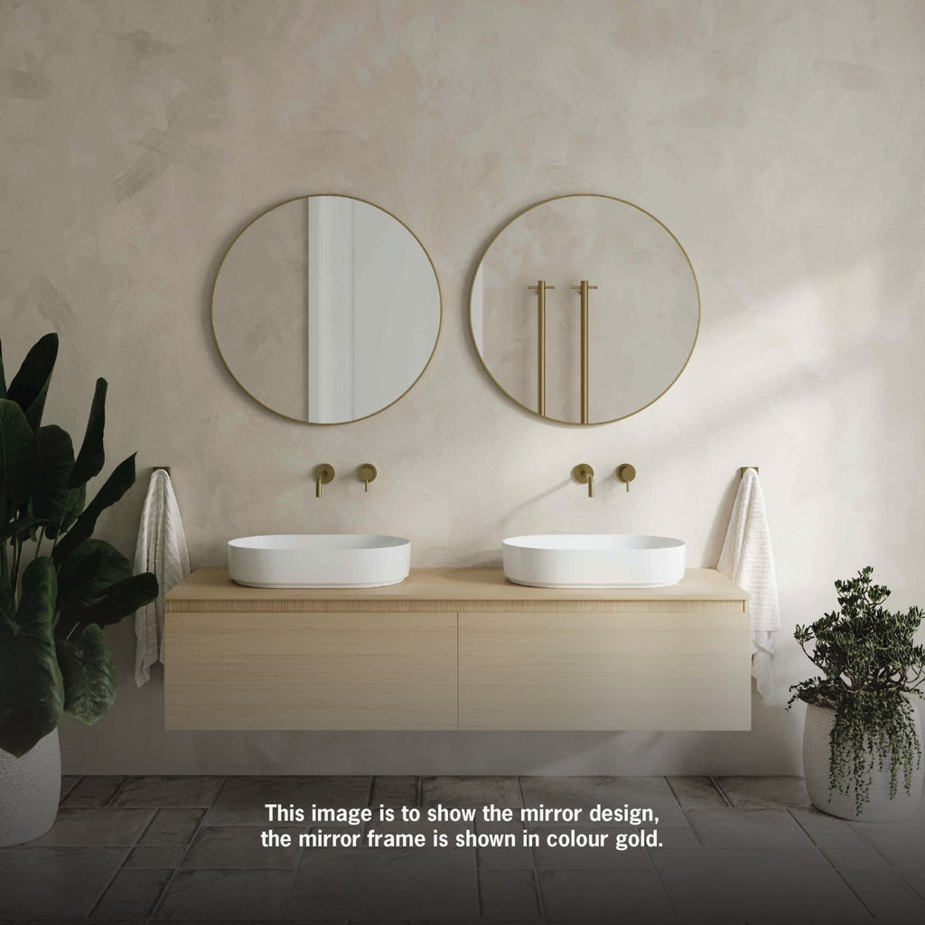 Georgia Round Black Framed Mirror 600/900mm | Thermogroup - Hera Bathware X Thermogroup GR6060W | 600mmMatte White