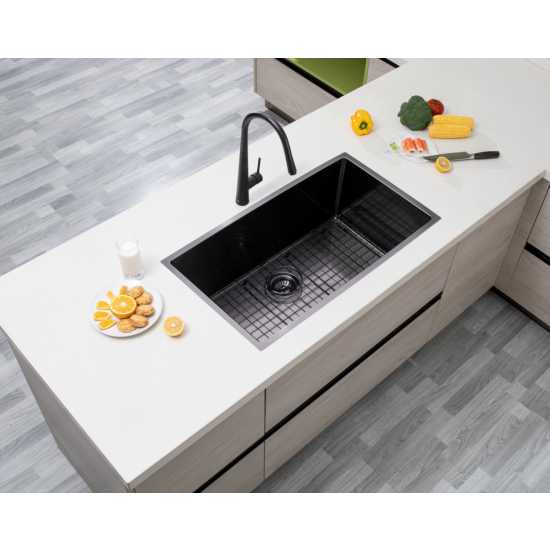 Gun Metal Grey 762x457x254mm 1.2mm Handmade Single Bowl Top/Undermount Kitchen/Laundry Sink - Hera BathwareGun Metal