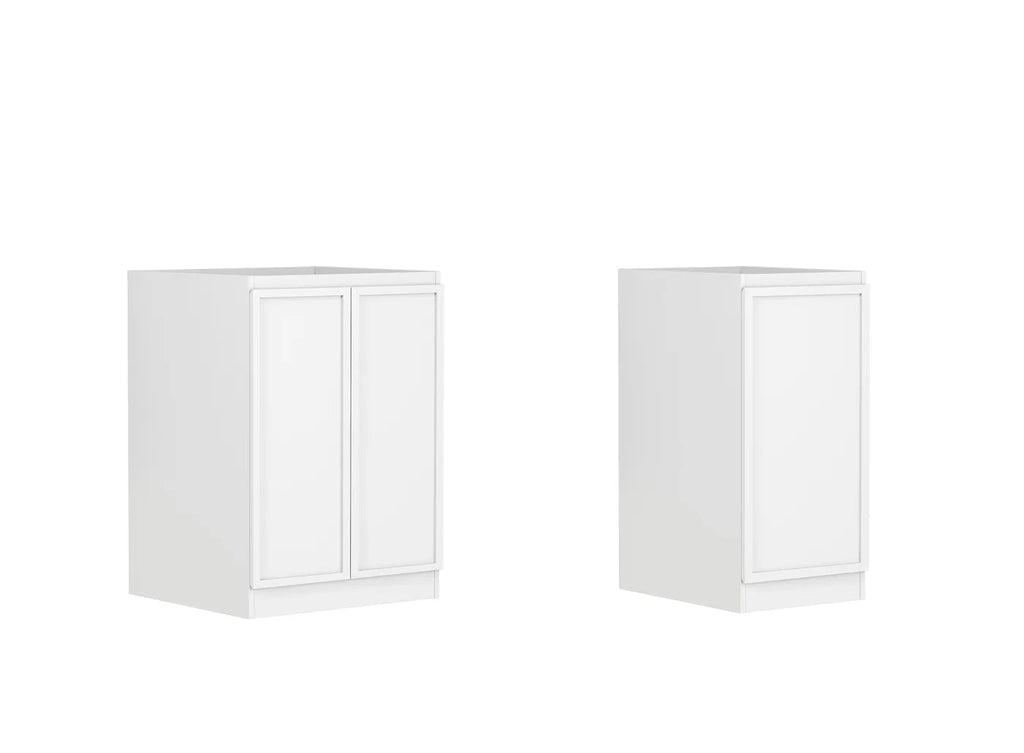 Hampshire Laundry Cabinet with Stone Top and Sink 1060x600x900 - Hera BathwareMatte WhiteNatural Carrara Marble