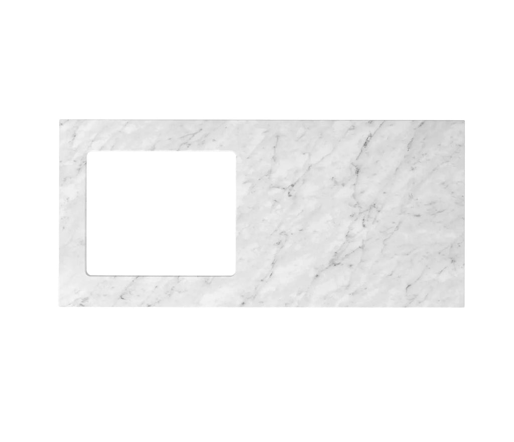 Hampshire Laundry Cabinet with Stone Top and Sink 1060x600x900 - Hera BathwareMatte WhiteNatural Carrara Marble