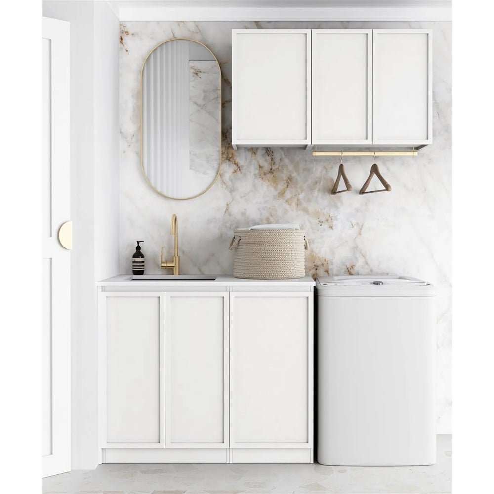Hampshire Laundry Cabinet with Stone Top and Sink | 1715*600*2100mm - Hera BathwareMatte White1715A