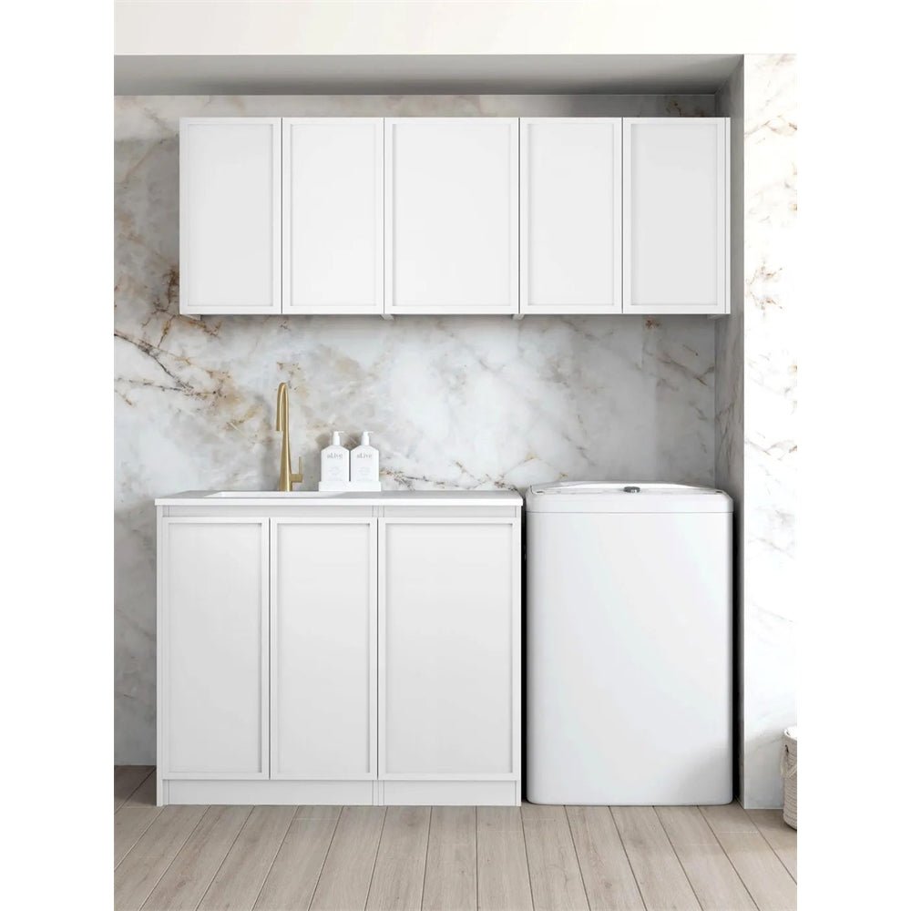 Hampshire Laundry Cabinet with Stone Top and Sink | 1715*600*2100mm - Hera BathwareMatte White1715B