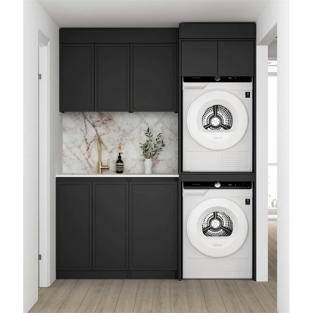 Hampshire Laundry Cabinet with Stone Top and Sink | 1715*600*2100mm - Hera BathwareMatte Black1715C