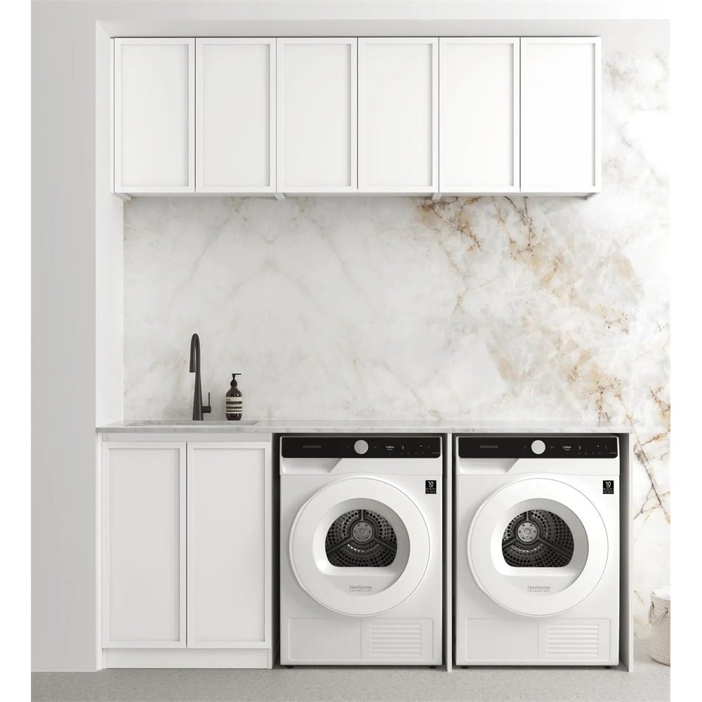 Hampshire Laundry Cabinet with Stone Top and Sink | 1960*600*2100mm - Hera Bathware1960AMatte White