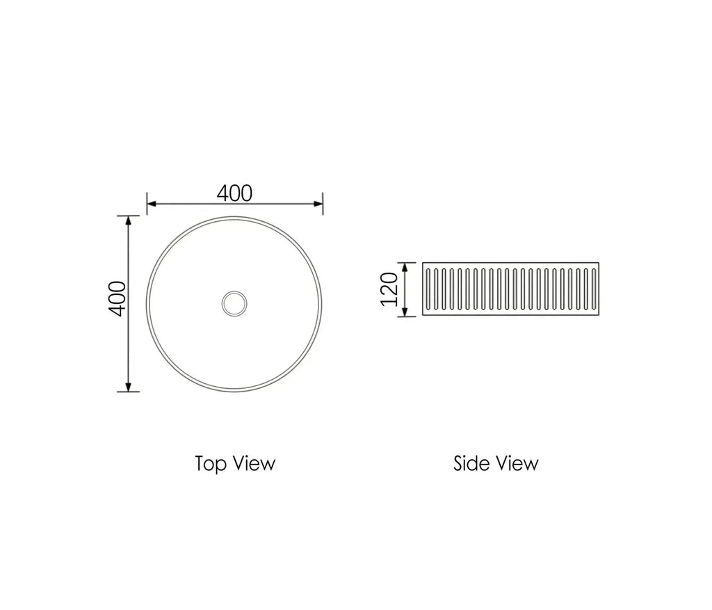 Hudson Round Concreate White Basin 400mm - Hera Bathware