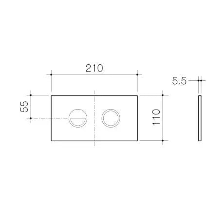 INVISI SERIES II® Round dual flush Plate & Buttons - Hera Bathware(Metal) Chrome Buttons White Plate