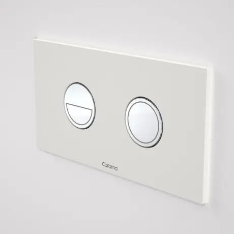 INVISI SERIES II® Round dual flush Plate & Buttons - Hera Bathware(Metal) Chrome Buttons White Plate