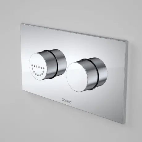 INVISI SERIES II® Round dual flush Plate & Raised Care Buttons (PLASTIC/METAL) Chrome | Caroma - Hera Bathware