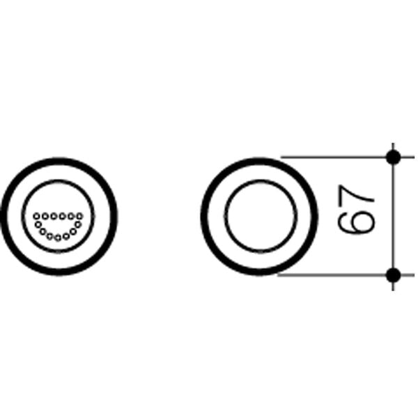INVISI SERIES II® Round dual flush Raised Care Remote Buttons - Hera Bathware(Plastic) - Satin