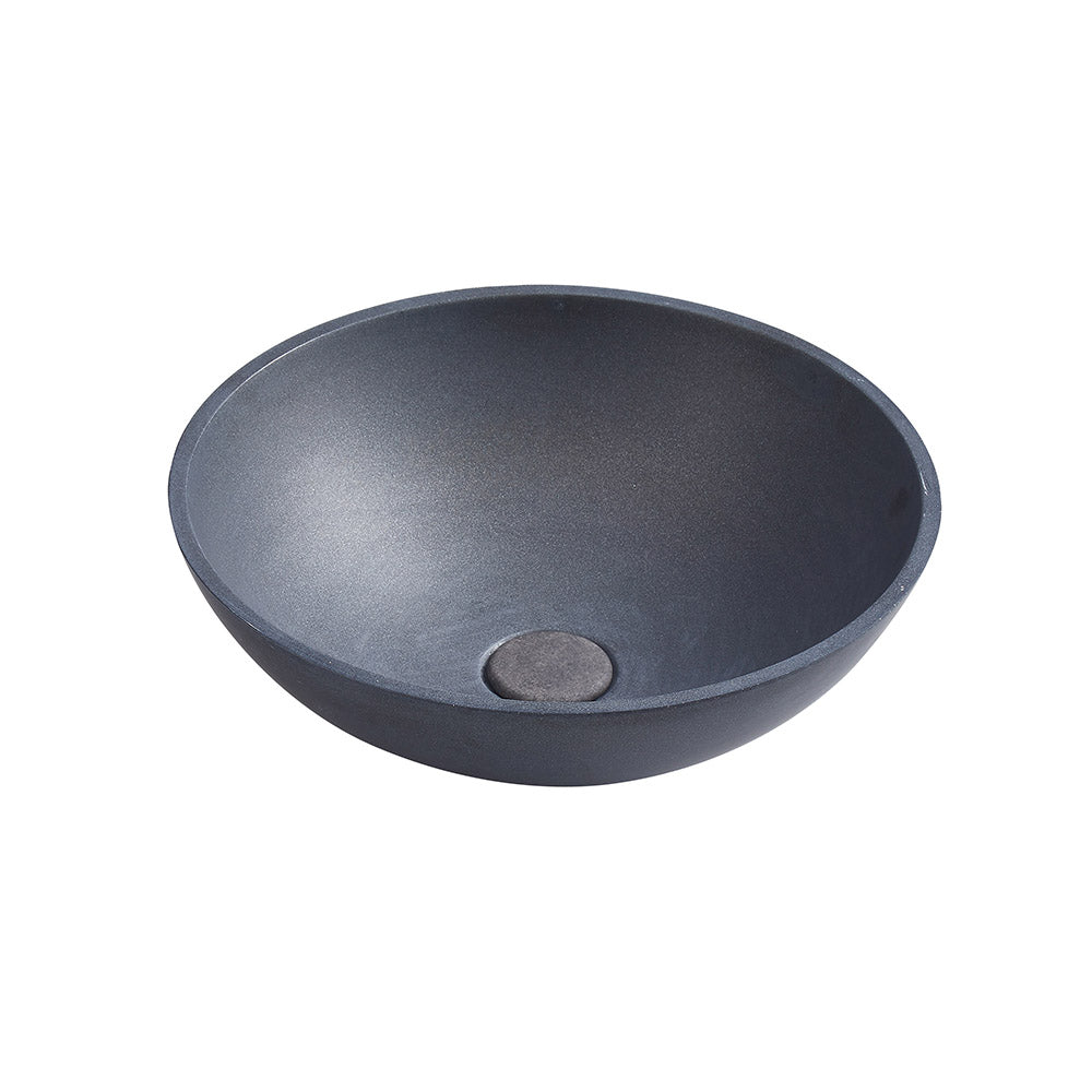 Jazz Solid Surface Round Basin Above Counter 400*400*140mm | BNK - Hera Bathware X BNK SS - 03400 - MB | Matte Black