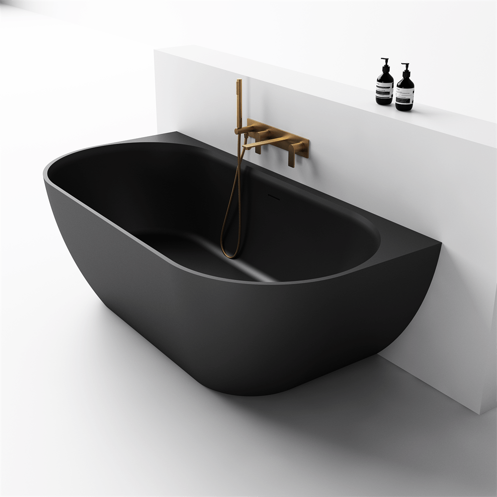 Justina Back - to - Wall Oval Bath 1500/1700mm - Hera Bathware X Toka Lite | 1520mmBlack