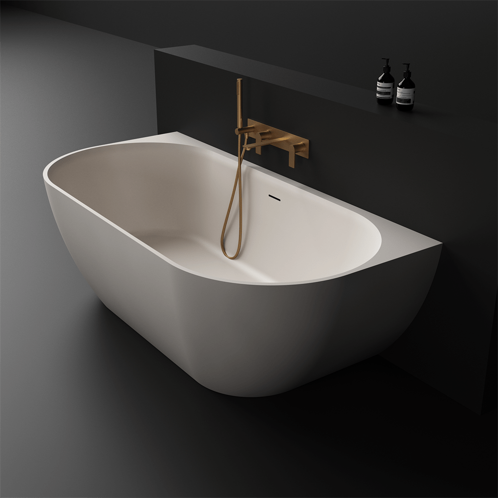 Justina Back - to - Wall Oval Bath 1500/1700mm - Hera Bathware X Toka Lite | 1520mmCream