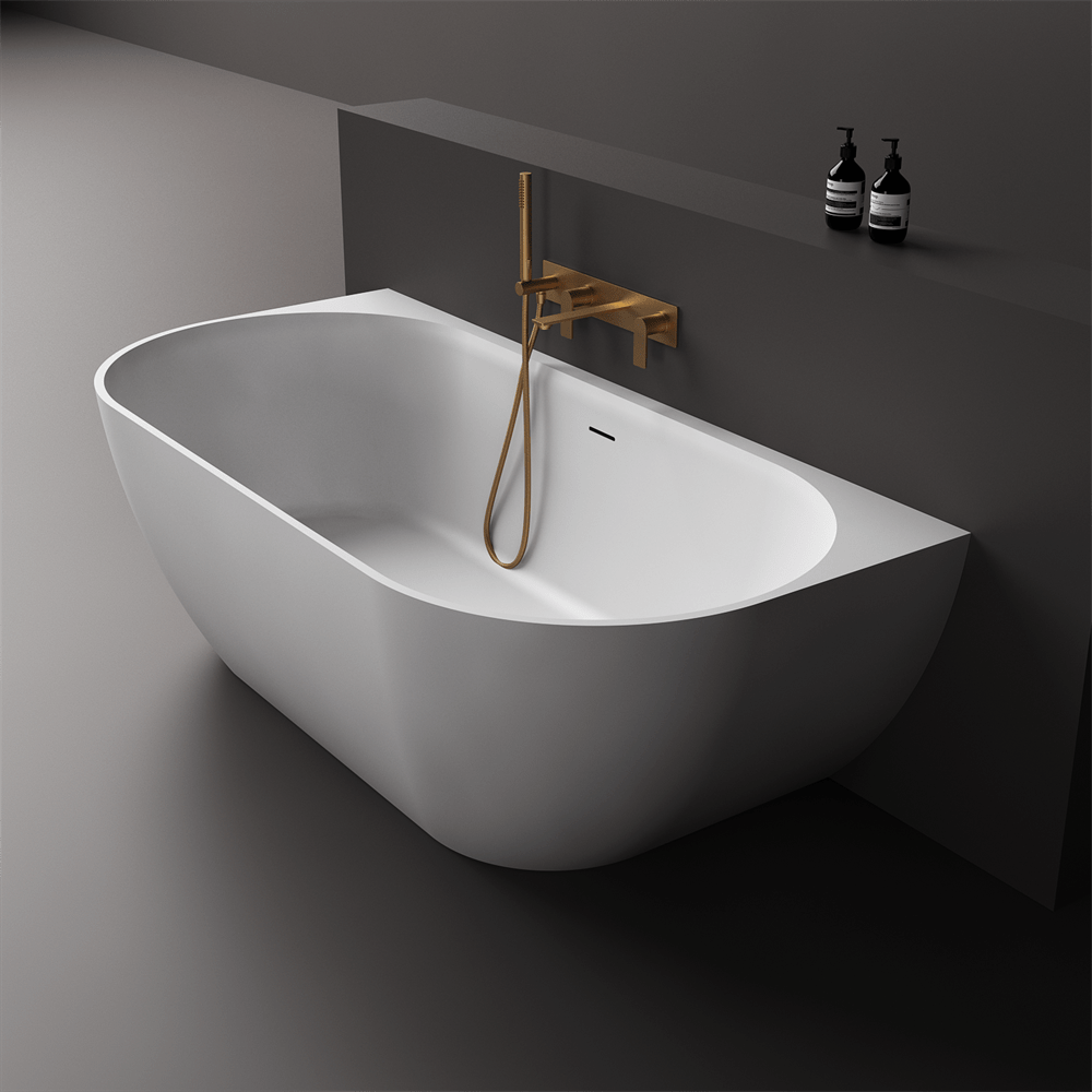 Justina Back - to - Wall Oval Bath 1500/1700mm - Hera Bathware X Toka Lite | 1520mmWhite
