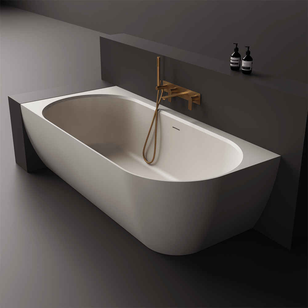 Justina Corner Oval Bath 1520/1750mm | Left/Right Corner - Hera Bathware X Toka Lite | 1750mm Corner to LeftCream