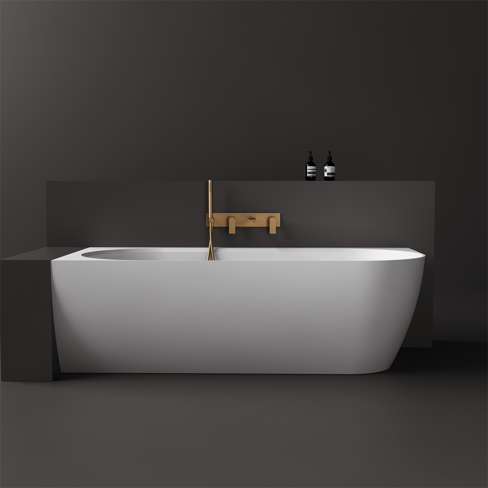 Justina Corner Oval Bath 1520/1750mm | Left/Right Corner - Hera Bathware X Toka Lite | 1520mm Corner to LeftWhite