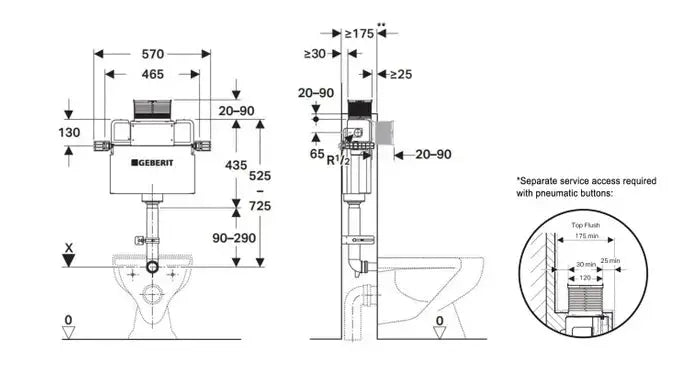 KAPPA MID - LEVEL UNDER COUNTER CONCEALED CISTERN - Hera Bathware