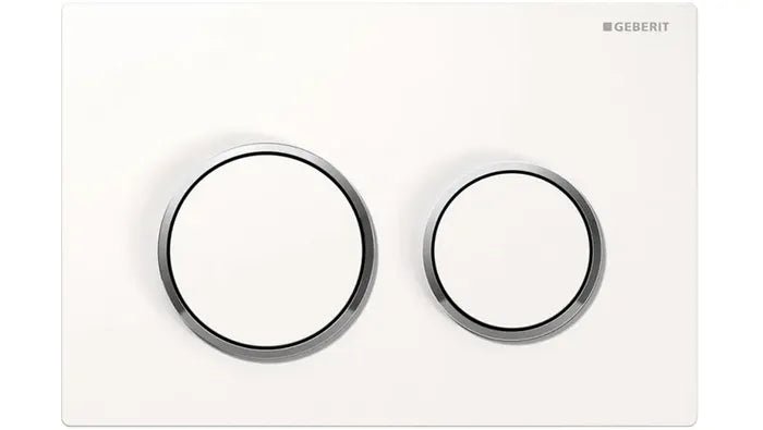 Kappa21 Dual Flush Button Round |Geberit - Hera BathwareWhite With Chrome Trim