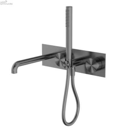 KARA Progressive Shower System with Spout 230/250mm - Hera BathwareGun Metal230mm