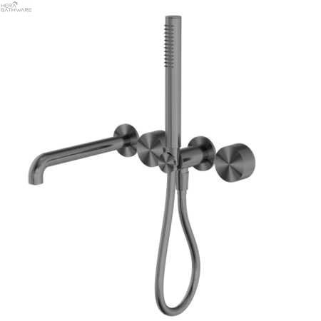 KARA Progressive Shower System with Spout with Seperate Plate230/250mm - Hera BathwareGun Metal230mm