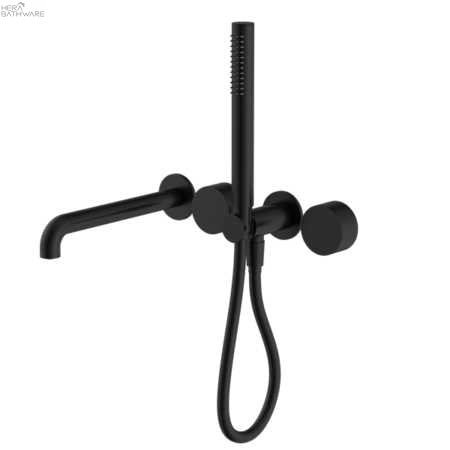 KARA Progressive Shower System with Spout with Seperate Plate230/250mm - Hera BathwareMatte Black230mm